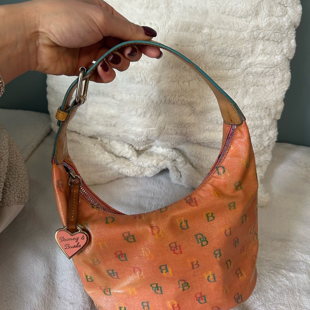 Dooney & Bourke Orange Monogram Hobo Bag